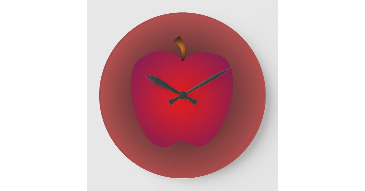 Big Red Apple Wall Clock Zazzle