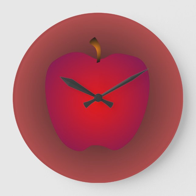 Big Red Apple Wall Clock (Front)