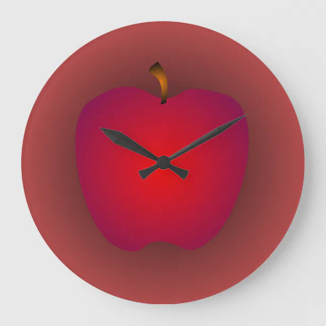 Big Red Apple Wall Clock Zazzle