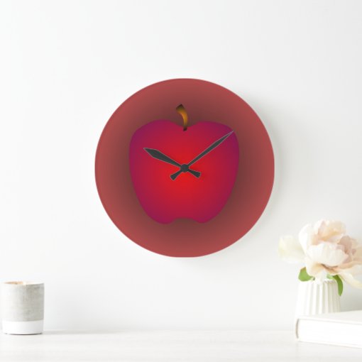 Big Red Apple Wall Clock Zazzle