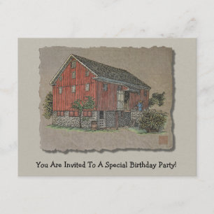 Big Red Bank Barn Invitation