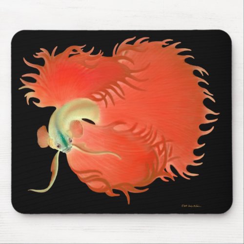 Big Red Betta Fish Mousepad