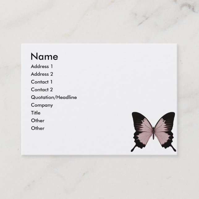 Big Red & Black Butterfly Business Card (Front)