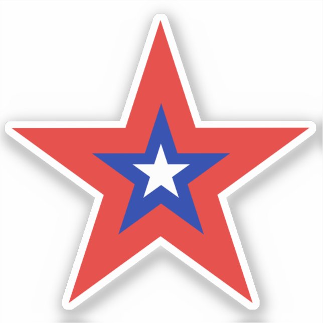 Big Red Border Patriotic American Kiss-Cut Sticker (Front)