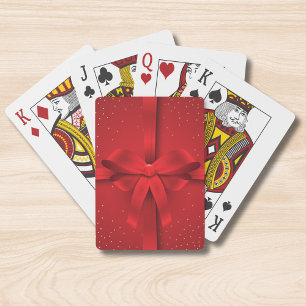 Big Red Bow Christmas Holidays Gift Poker Cards