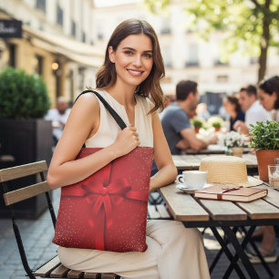 Big Red Bow Christmas Holidays Gift Tote Bag
