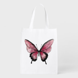 Big Red Butterfly Grocery Bag