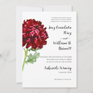 Big Red Chrysanthemum Invitation