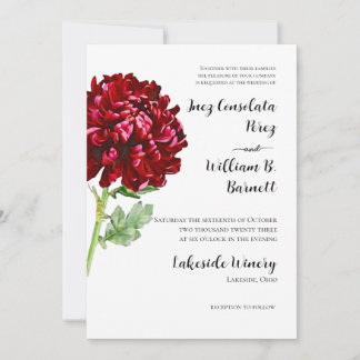 Big Red Chrysanthemum Invitation