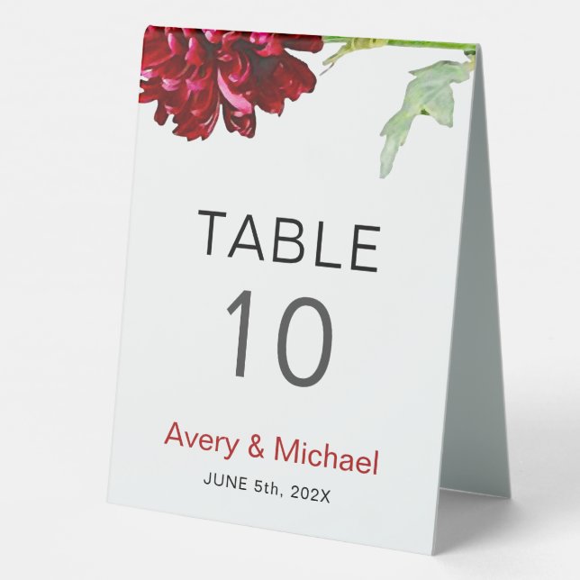  Big Red Chrysanthemum  Table Tent (Back)