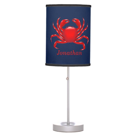 Big Red Crab Back to School Dorm Essentials Table Lamp (Front)