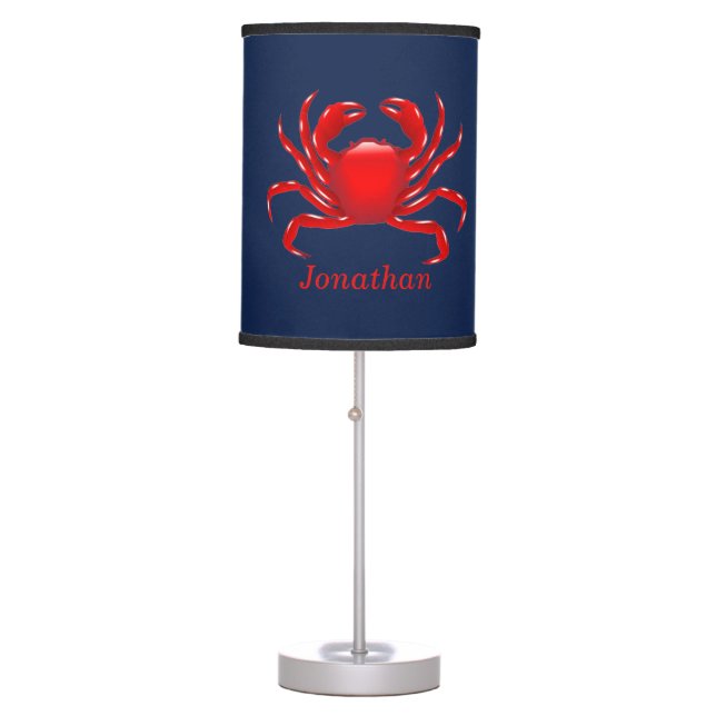 Big Red Crab Back to School Dorm Essentials Table Lamp (Front)