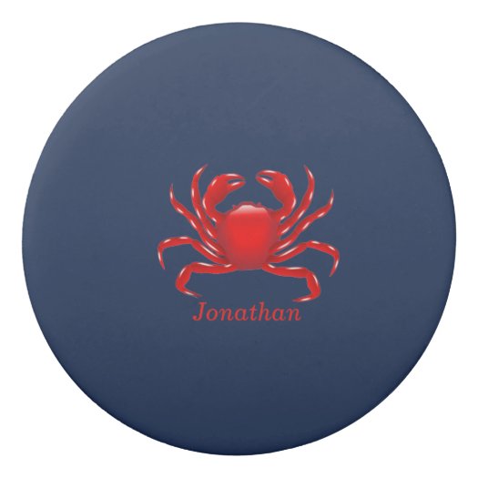 Big Red Crab on Blue Background Back to School