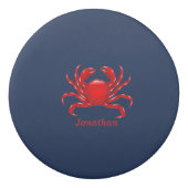 Big Red Crab on Blue Background Back to School Eraser (Front)