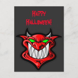 Big Red Devil Halloween Postcard