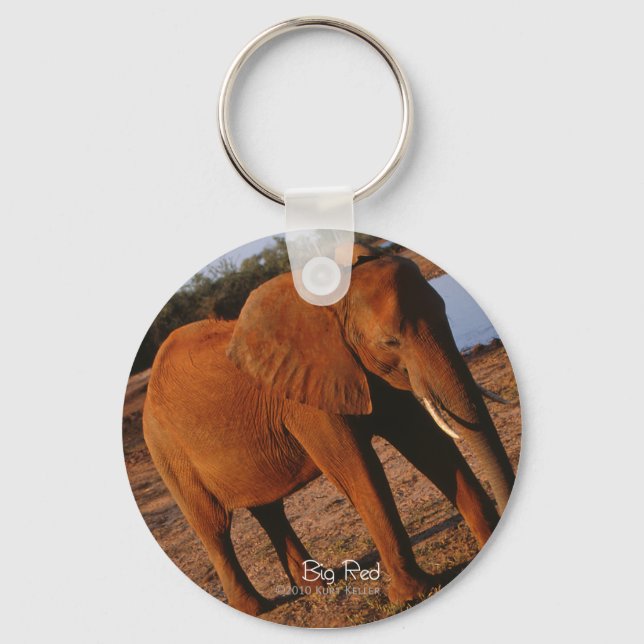 Big Red Elephant Keychain (Front)