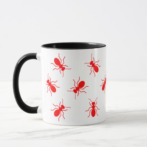 Big Red Fire Ants Swarm All Over Cartoon Mug