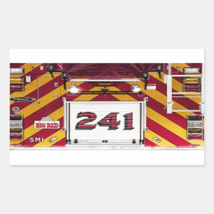 Big Red Fire Truck Rectangular Sticker