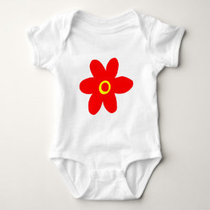 Big Red Flower Baby Bodysuit