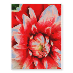 Big red flower temporary tattoos