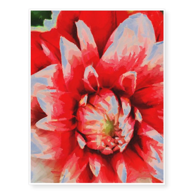 Big red flower temporary tattoos (Front)