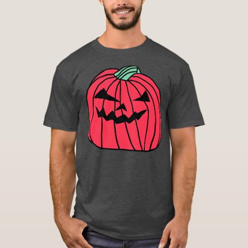Big Red Halloween Horror Pumpkin T_Shirt