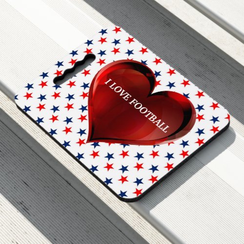 Big Red Heart And Little Stars Seat Cushion
