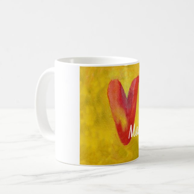 Big Red Heart Custom Name Coffee Mug (Front Left)