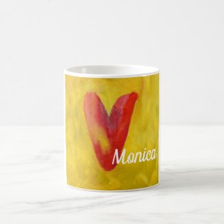 Big Red Heart Custom Name Coffee Mug