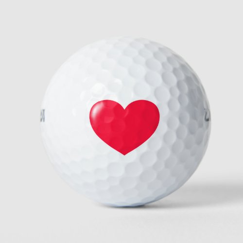 Big Red Heart Golf Balls