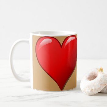 Big Red Heart Love Mug by HappyGabby at Zazzle