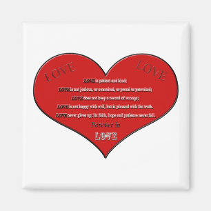 Big Red Heart Love Poem Magnet