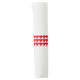 Big Red Heart, Love, white Valentine's day party Napkin Bands