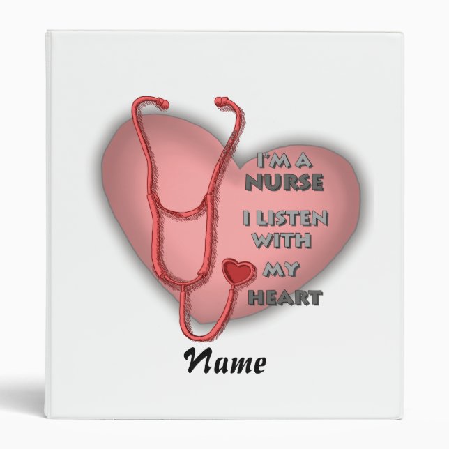 Big red heart nurse  3 ring binder (Front)