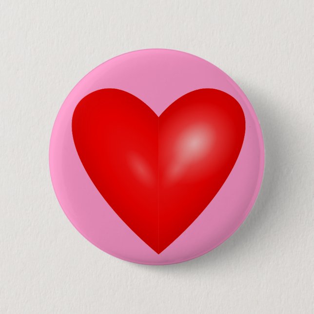 Big Red Heart of Love Pinback Button (Front)