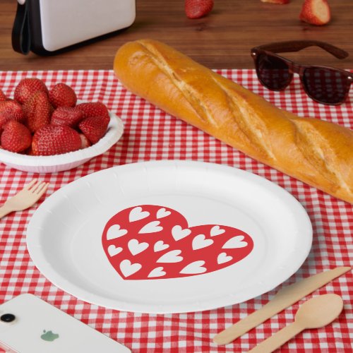 Big Red Heart Paper Plates