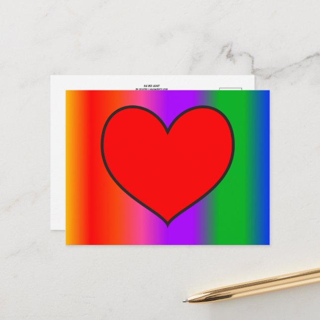 Big Red Heart  Postcard (Front/Back In Situ)
