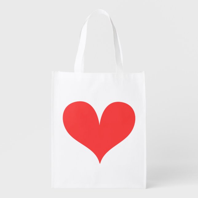 Big Red Heart Reusable Grocery Bag (Front)