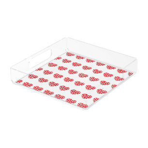 Big Red Heart With Little Hearts Acrylic Tray