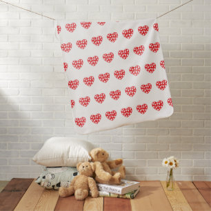 Big red heart with little hearts baby blanket
