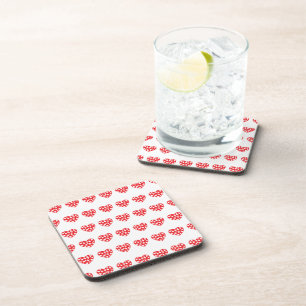 Big Red Heart With Little Hearts Beverage Coaster