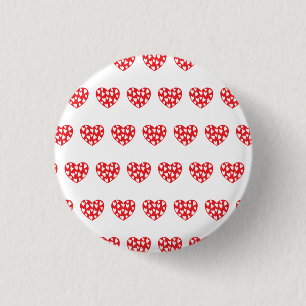 Big Red Heart With Little Hearts Button