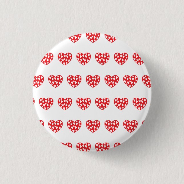Big Red Heart With Little Hearts Button (Front)
