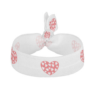 Big red heart with little hearts elastic hair tie