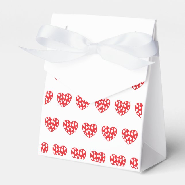 Big Red Heart With Little Hearts Favor Boxes (Front Side)