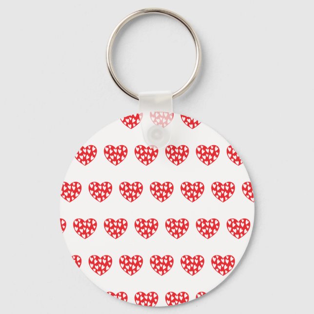 Big Red Heart With Little Hearts Keychain (Front)