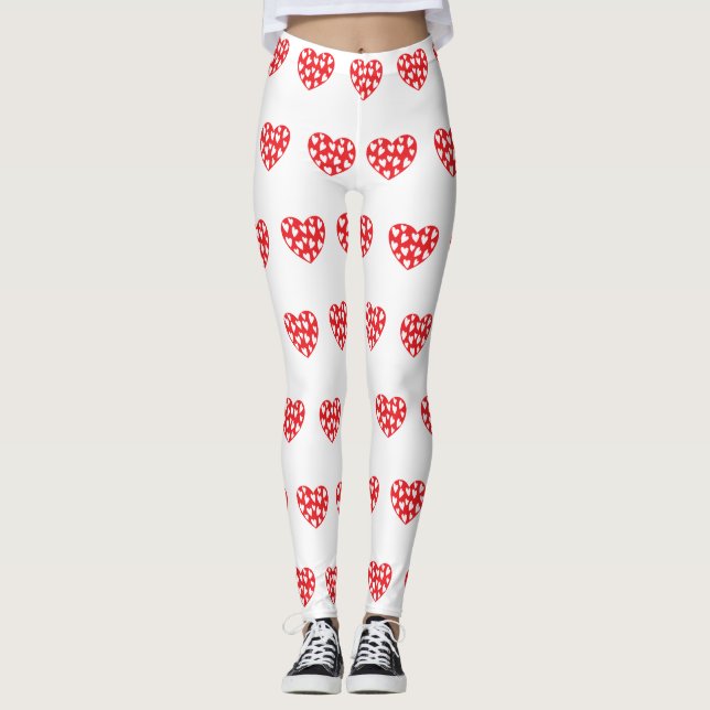Big red heart with little hearts leggings (Front)