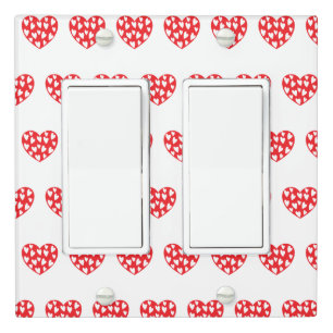Big red heart with little hearts light switch cover
