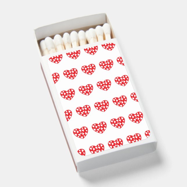 Big Red Heart With Little Hearts Matchboxes (Front Open)