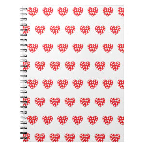 Big red heart with little hearts notebook